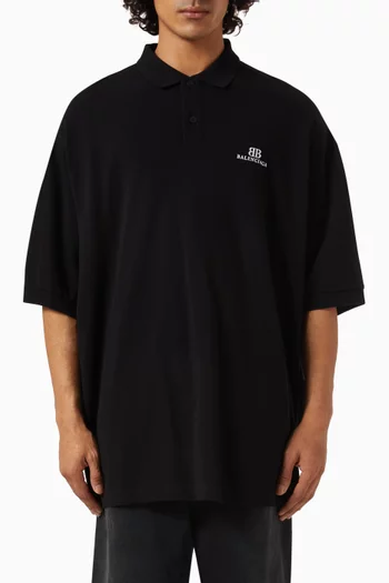 BB Classic Oversized Polo Shirt in Cotton-piqué