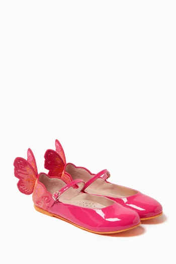 Butterfly Ballerina Flats in Leather