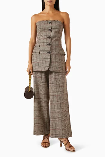 Kathy Checks Pants in Wool-blend