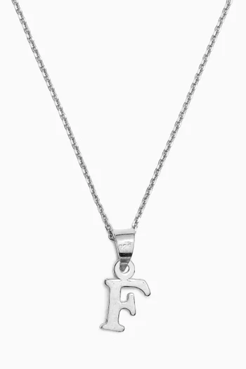Letter 'F' Initials Pendant Necklace in Sterling Silver