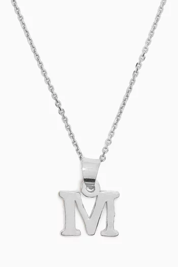 Initials 'M' Necklace in Sterling Silver