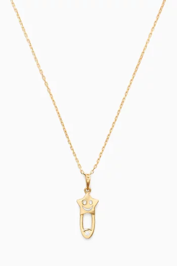 Happy Star Pin Pendant Necklace in 18kt Gold