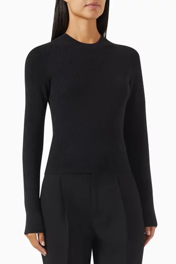 ADC Crew Neck Pointelle Sweater in Cotton-Blend