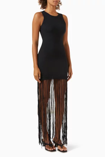 Maceio Fringed Dress in Cotton