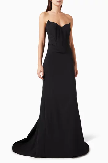 Bloom Strapless Maxi Dress in Crepe