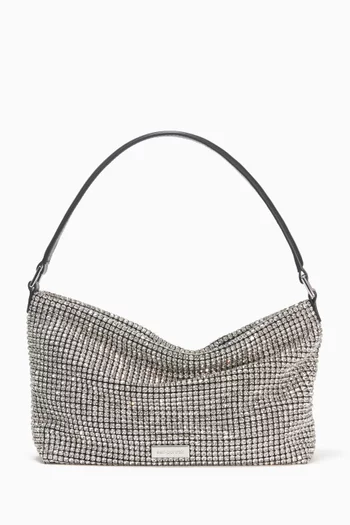 Small Diamante Hobo Bag in Chainmail