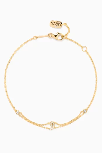 Arabic Letter 'W'و Diamond Bracelet in 18kt Gold