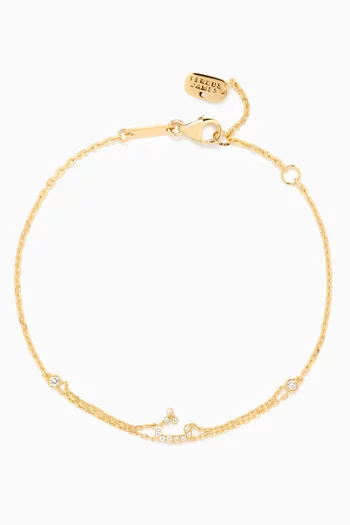 Arabic Letter 'T'ث  Diamond Bracelet in 18kt Gold