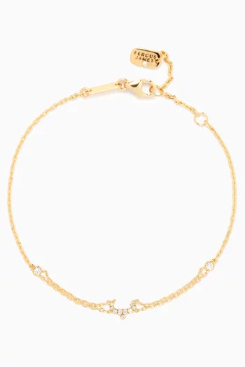 Arabic Letter 'B' ب  Diamond Bracelet in 18kt Gold