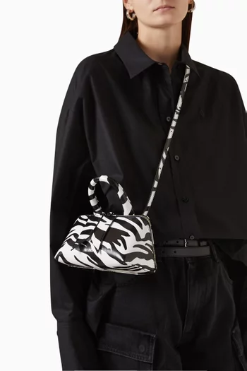 Friday Zebra-print Crossbody Bag in Leather