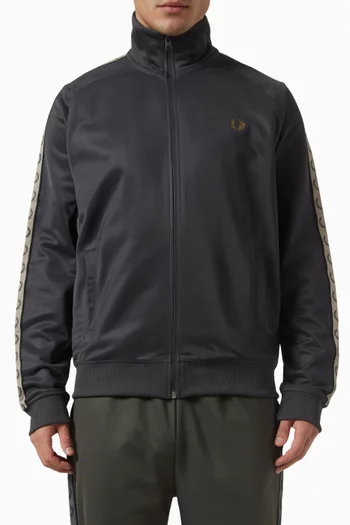 Contrast Taped Track Jacket in Tricot