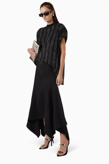 Asymmetric Maxi Skirt in Brushed Fleece