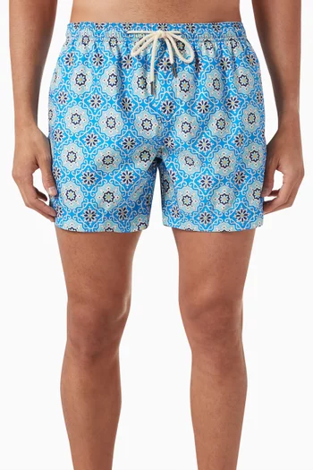 Printed Swim Shorts in Recycled Polyester