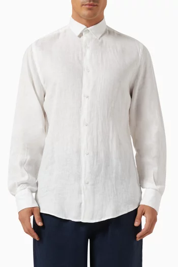 Long-sleeve Beach Shirt in Linen