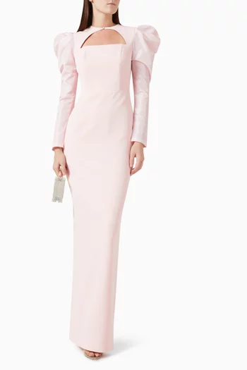Cut-out Gown in Crepe
