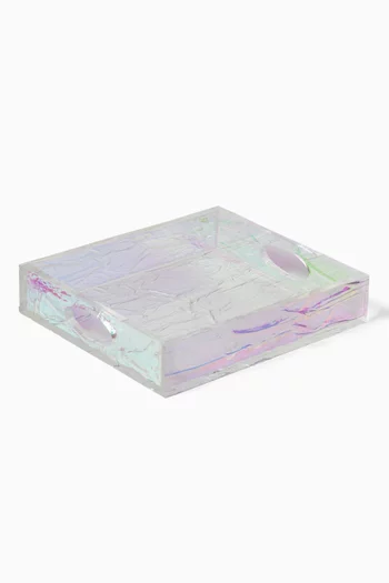 Crushed Ice Iridescent Serving Tray in Acrylic