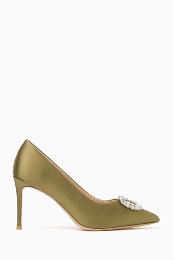 Nova 90  Embellished Pumps in Satin
