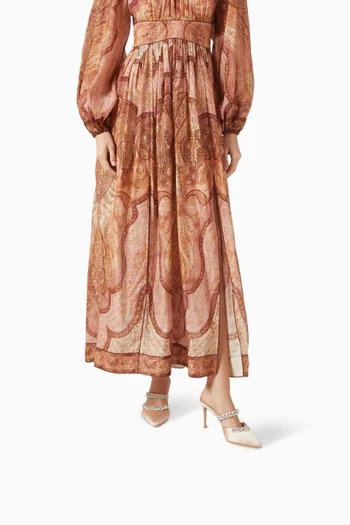 حذاء اوتم مفتوح من الخلف ومرصع بالكريستال بكعب 90 مم ستان