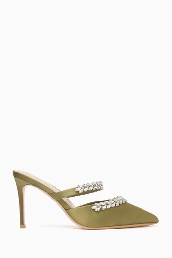 Autumn 90 Embellished Mules in Satin
