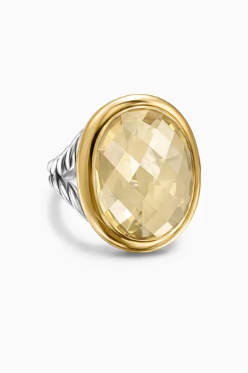 Albion® Citrine Oval Ring in 18kt Gold & Sterling Silver