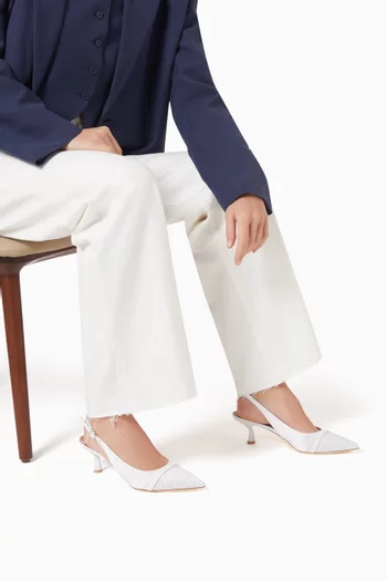 Jama 45 Slingback Pumps in Jacquard