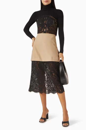 Belle Chino Combo Skirt in Cotton
