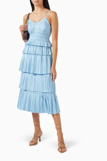 Parcie Sleeveless Crinkle Midi Dress