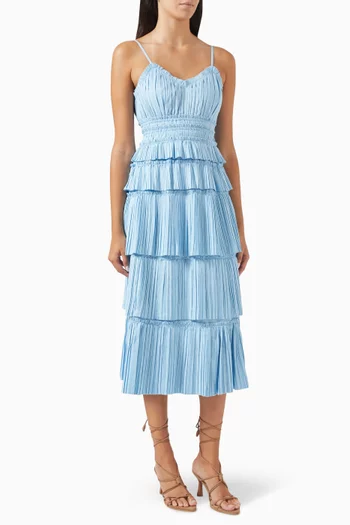 Parcie Sleeveless Crinkle Midi Dress