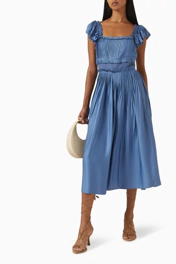 Risa Sleeveless Midi Dress in Ramie