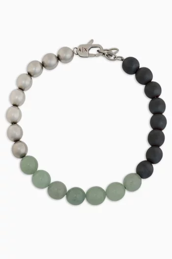 Aventurine Stones & Beads Bracelet in Stainless-steel