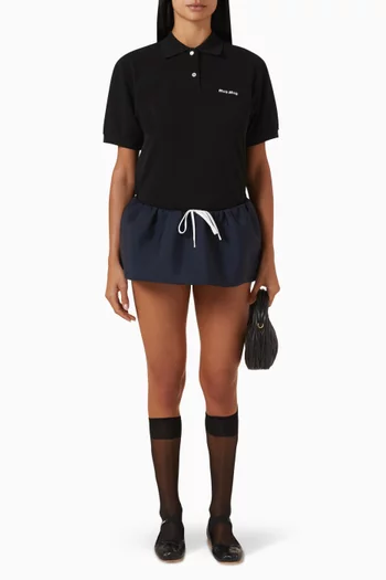 Drawstring Mini Skirt in Mohair