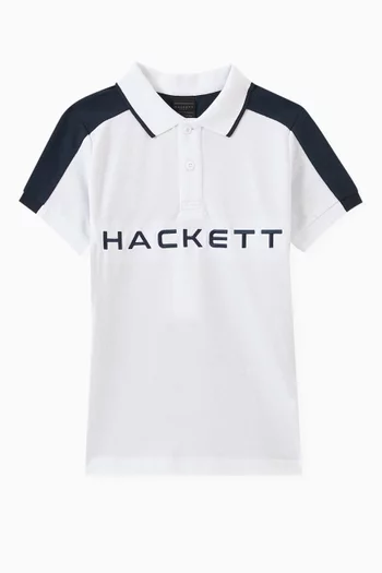 Logo Embroidered Polo Shirt in Cotton