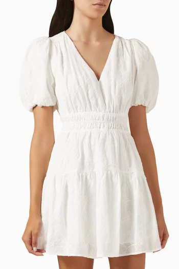 Neve Puff-sleeve Mini Dress in Cotton