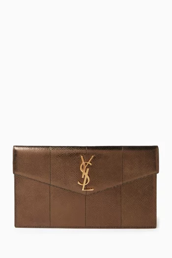 Uptown Pouch in Karung Snakeskin Leather