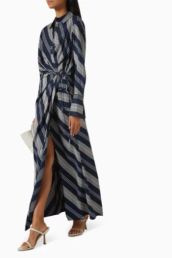 فستان هارلو طويل بدرابيه مزيج فيسكوز