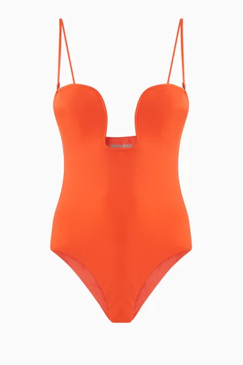 The Curved One-piece Swimsuit in Stretch Nylon