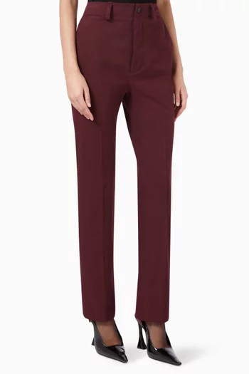 Mid-rise Tailored Pants in Cotton-drill