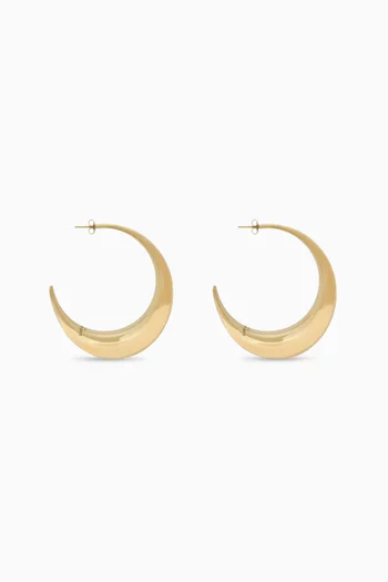 Curved Hoop Earrings in Gold-tone Metal