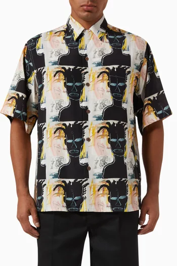 قميص هاواي رايون واكو ماريا × جان ميشيل باسكيات