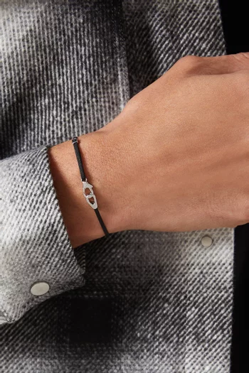 سوار كيدين بحبل ومشبك منزلق فضة إسترلينية