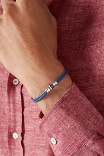 Orson Loop Bracelet in Sterling Silver & Leather