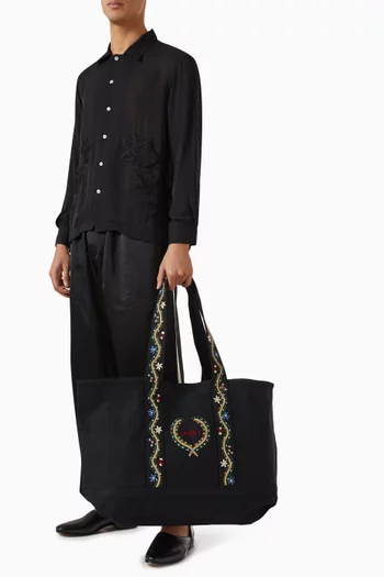 Alpine Flower Tote Bag in Cotton Canvas