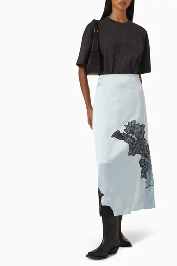 Embroidered Logo Relaxed T-shirt in Organic Cotton-jersey