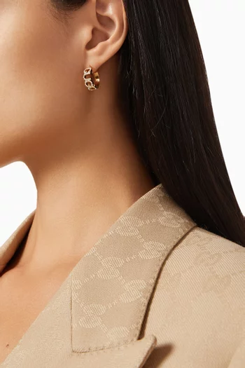 'GUCCI' Letter Hoop Earrings in Metal