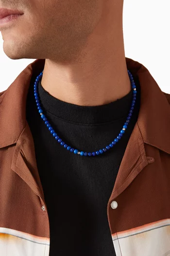 Mixed Bead Necklace in Sterling Silver