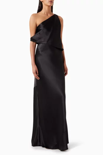 Naomi One-shoulder Dress in Satin