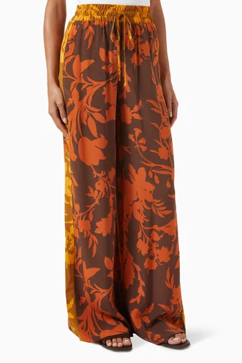 Ari Contrast Relaxed Pants in Silk