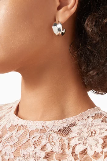 أقراط دون دائرية سميكة نحاس مطلي بالفضة