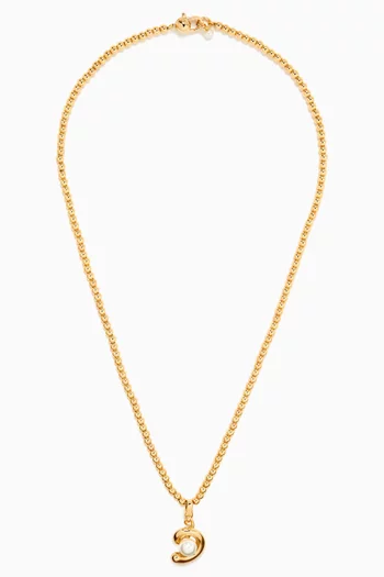 Daphne Pearl Necklace in Gold-tone Dipped Brass
