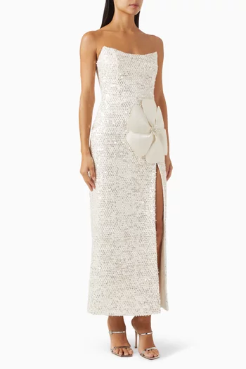 Sequin-embellished Strapless Dress